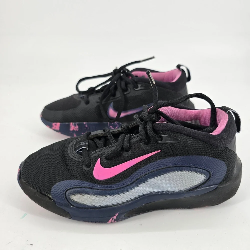 Nike Isofly Kids 2Y Basketball Shoes Black Pink FN4384-003 Athletic Sneakers